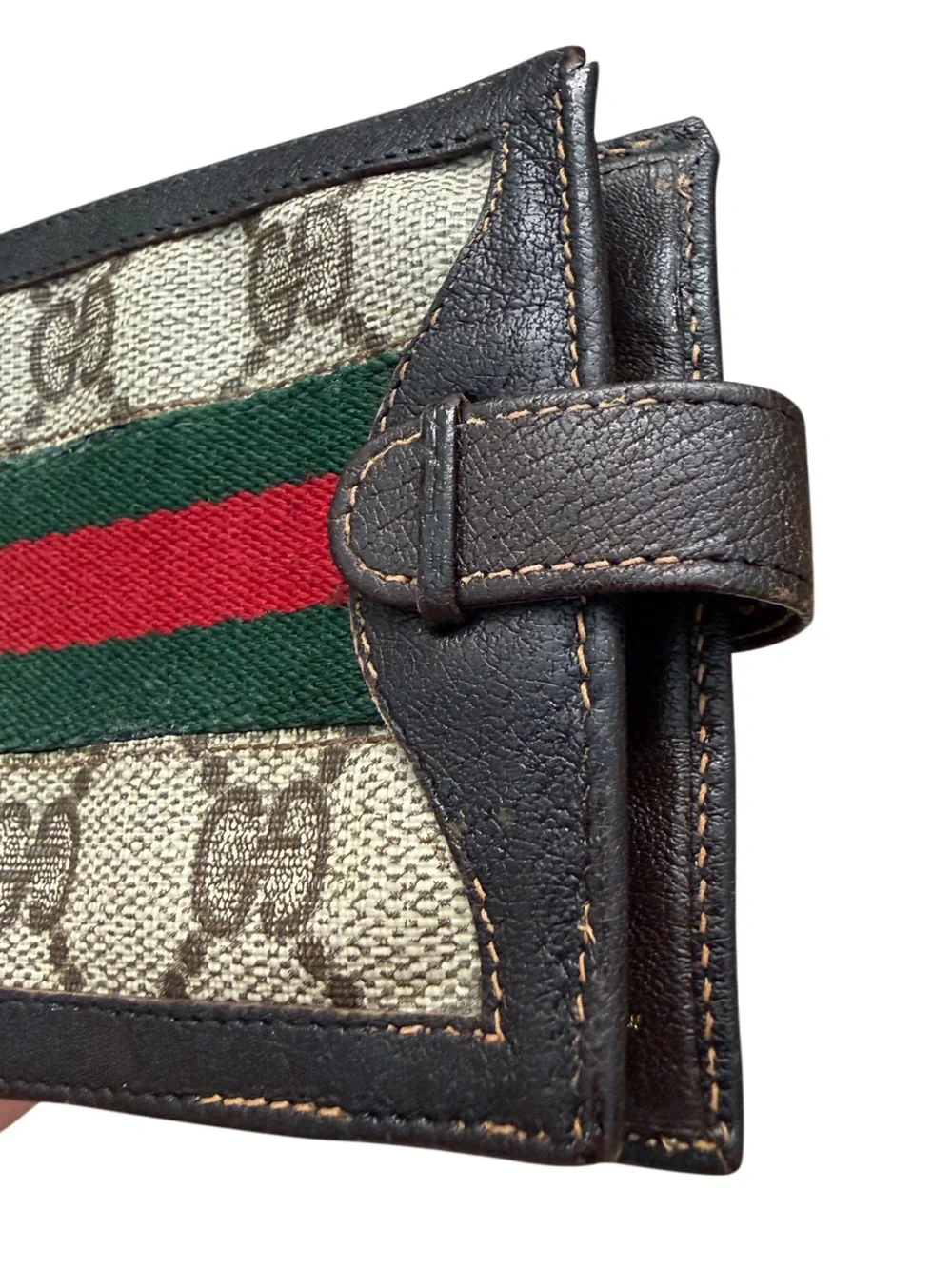 Vintage Gucci Accessory Collection GG Supreme Web Stripe Bifold Wallet Italy